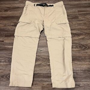 The North‎ Face Paramount Mens XL Convertible Hiking Khaki Belted Zip Off Pants